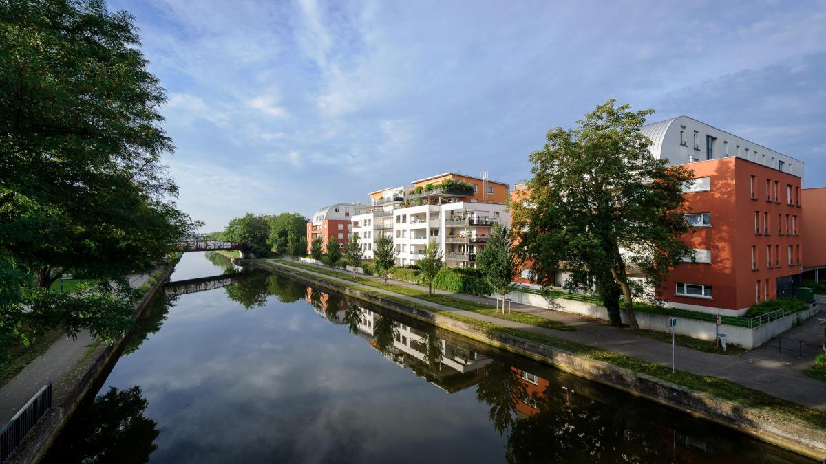 Des logements au bord d'un canal 